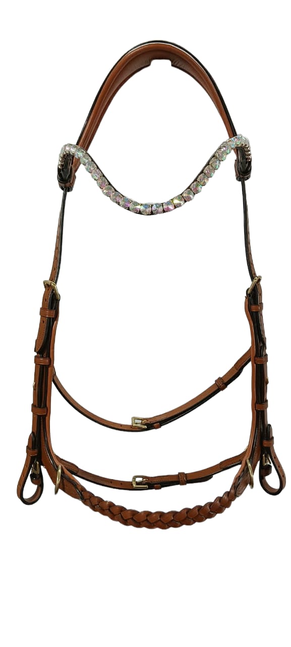 Tan plaited Bridle