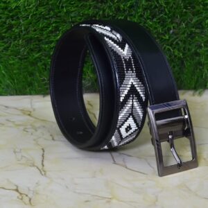 Beaded Leather Belt